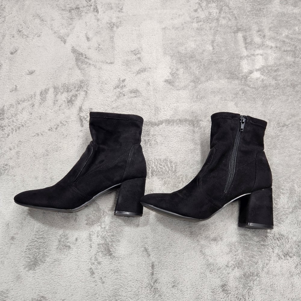 Nine West Women's LUELLA Black Suede High Heel Ankle Boots - Size 6